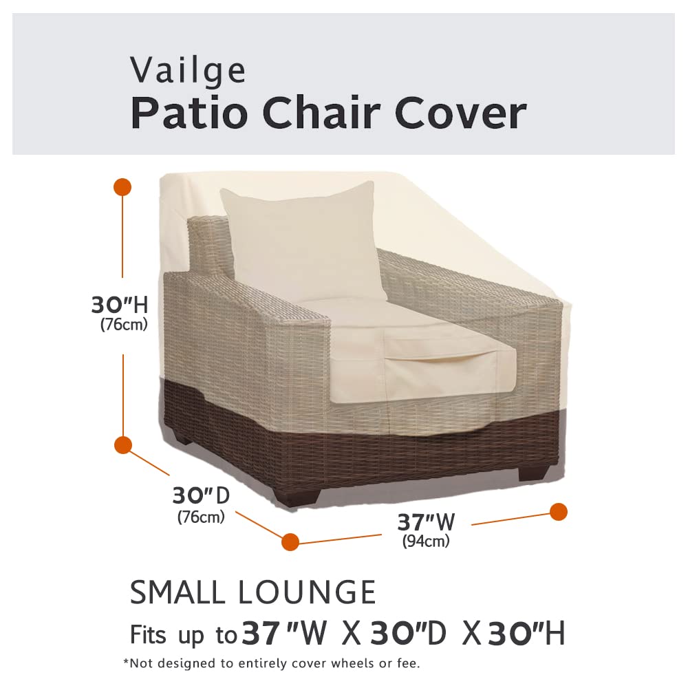 **Vailge Heavy Duty Waterproof Patio Chair Covers (2-Pack, Small) - Beige & Brown Outdoor Furniture Protectors for Lounge Deep Seats - Ideal for Lawn, Garden, and Backyard Use**