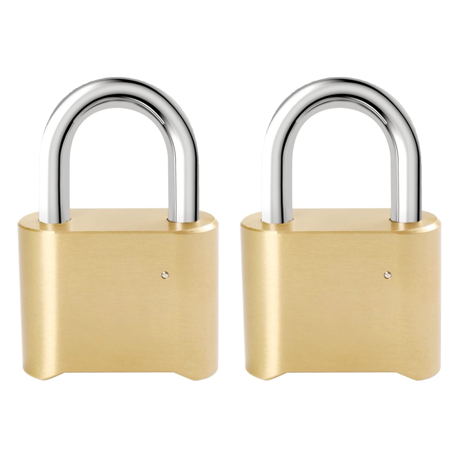 YANGXIN 4 Digit Combination Padlock - Copper School Locker Lock for Gym, Fence, Toolbox & Travel Bags (2-Pack, Yellow) - Perfect for Home Security, Student Use & Outdoor Protection