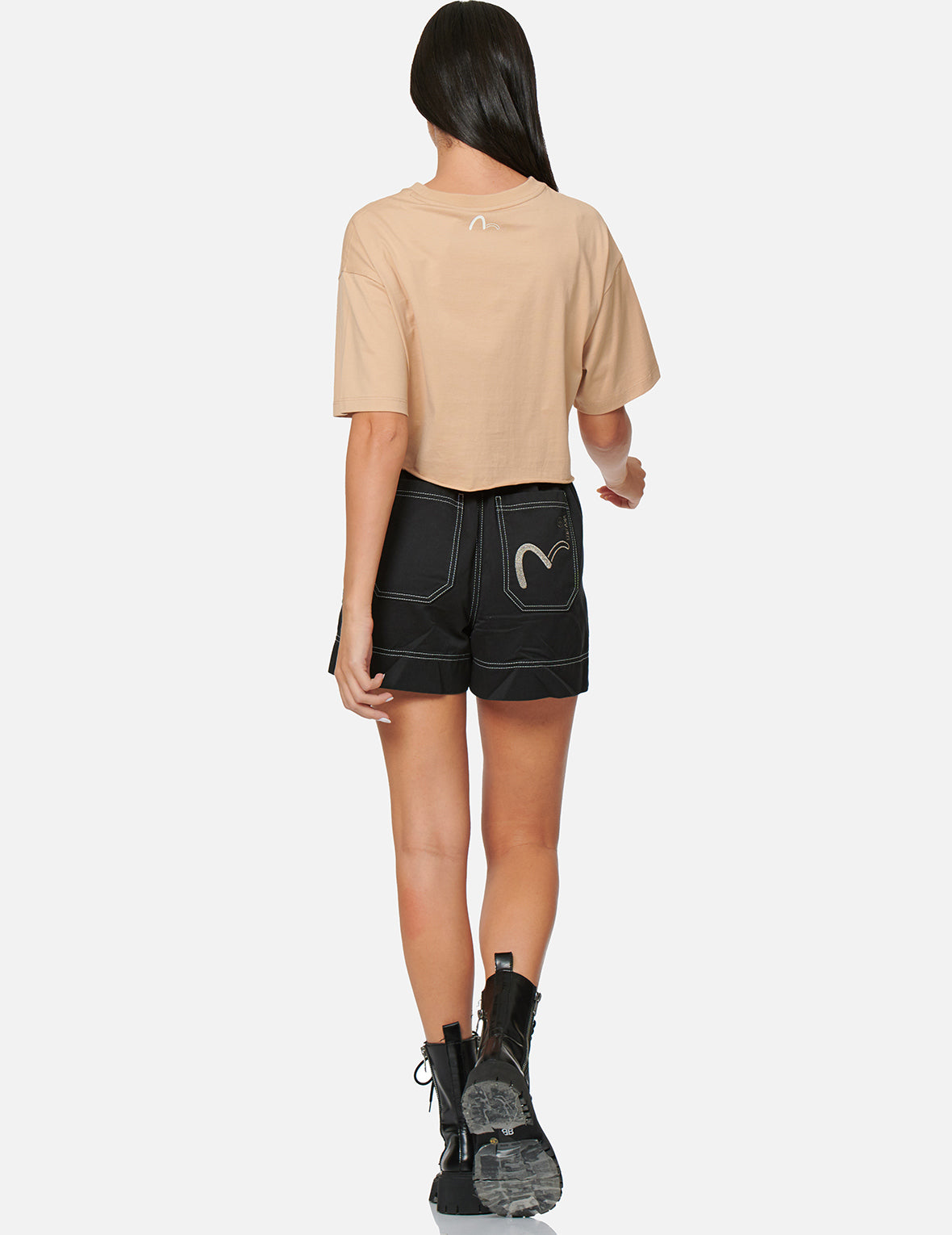 Stylish Logo Print Tie Front Drop Shoulder T-Shirt for Women - Casual Fashion Top for Everyday Wear, Outings & Layering