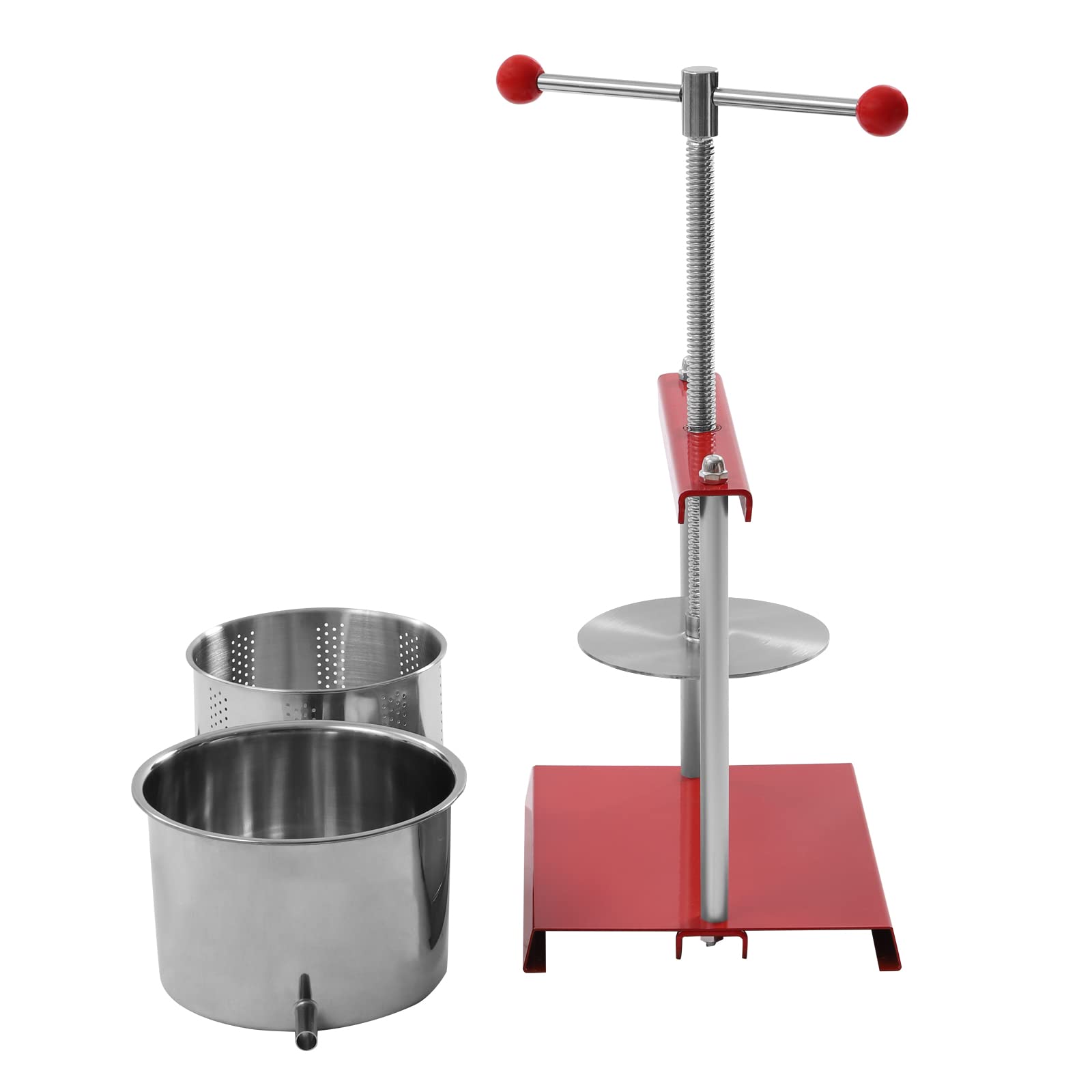 Stainless Steel 1.6 Gallon Manual Fruit Press for Juice, Wine, Cheese, Olive Oil - Herb Tincture & Vegetable Extractor - Perfect for Home Brewing, Cider Making, and DIY Essential Oils
