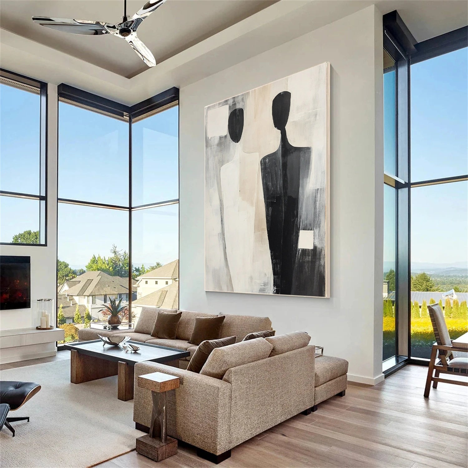 Contemporary Abstract Minimalist Wall Art Painting - Modern Home Decor for Living Room, Bedroom & Office | #CW014