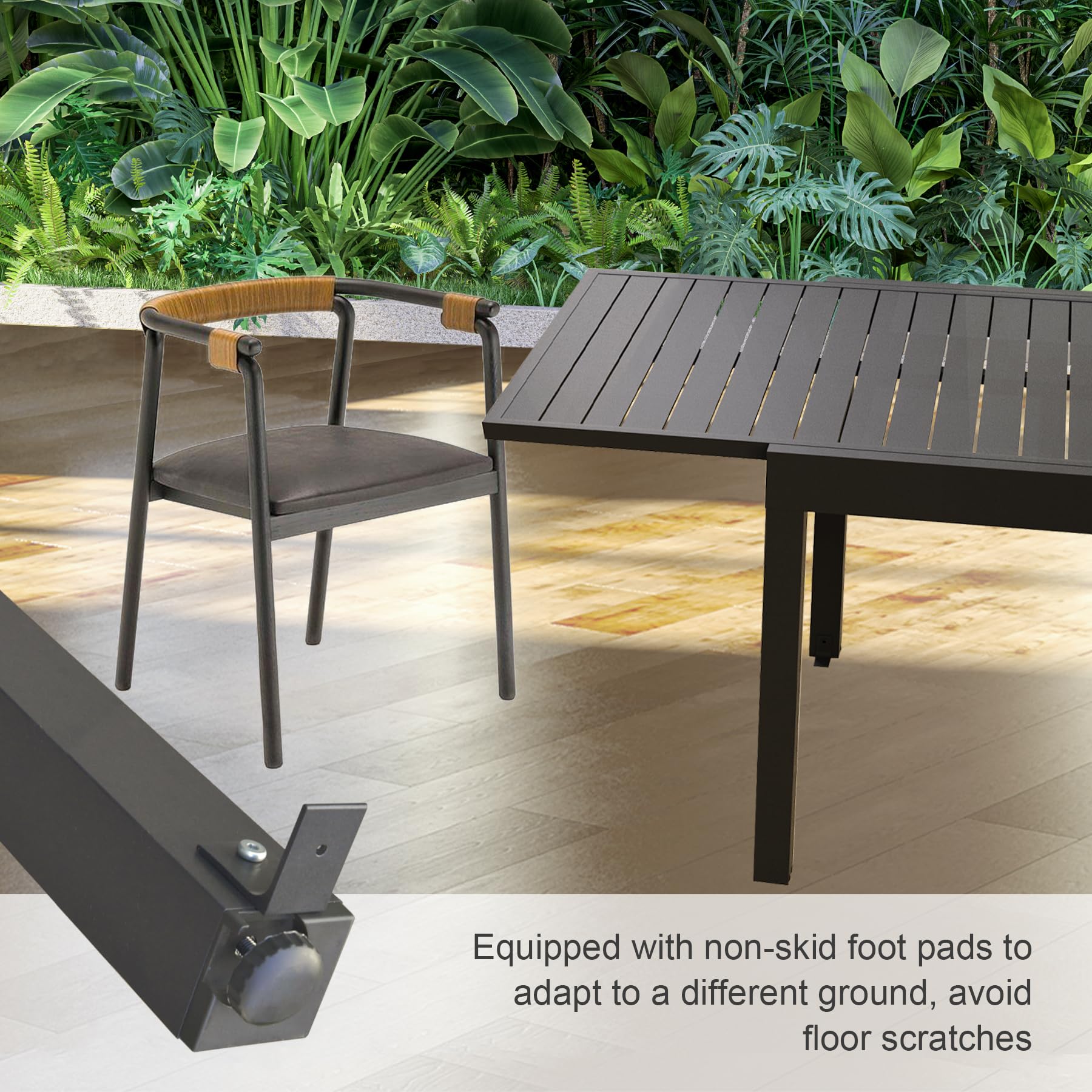Extendable Aluminum Patio Dining Table 35