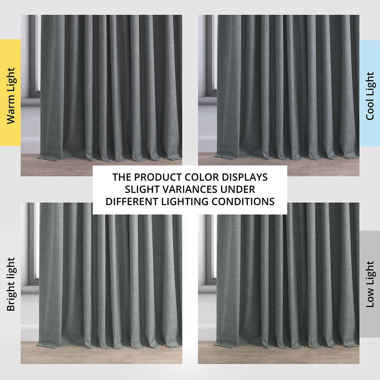 Dark Grey Extra Wide Blackout Curtains for Bedroom - Thermal Insulated Linen Hotel Drapes for Noise Reduction & Light Blocking | Perfect for Home Theater, Nursery & Shift Workers