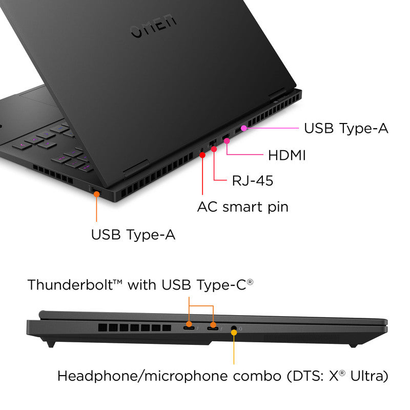 OMEN Transcend 16 Gaming Laptop - Intel Core i7, 32GB RAM, 1TB SSD, NVIDIA GeForce RTX 4070, WQXGA Display, Windows 11 - Shadow Black | High-Performance Gaming & Content Creation Laptop for Professionals & Gamers