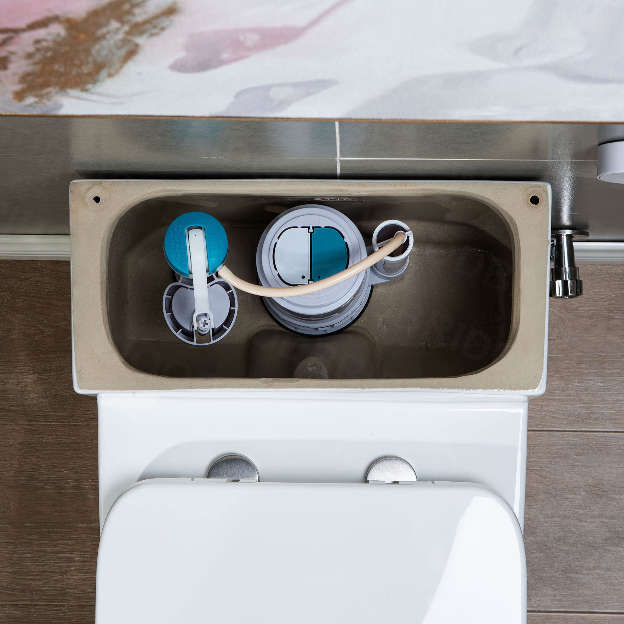 WOODBRIDGE T-0018/B-0735 Dual Flush Elongated One Piece Toilet with Soft Closing Seat, Comfort Height, White - Modern Bathroom Design for Home & Commercial Use