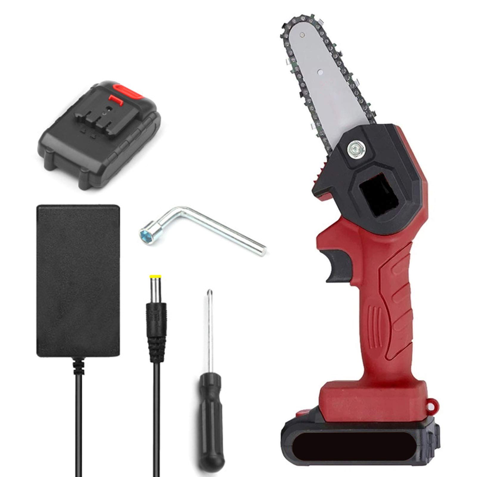 Baugger 24V Cordless Electric Pruning Saw - 4 Inch Mini Chainsaw with 2000mAh Battery, Portable Woodworking Saw for Tree Trimming & Branch Cutting | Perfect for Garden Maintenance, DIY Projects & Outdoor Landscaping