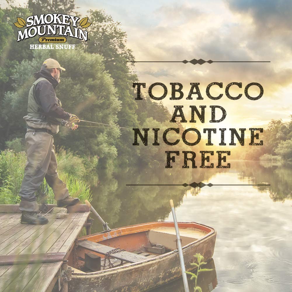 Smokey Mountain Herbal Long Cut Straight - Tobacco Free & Nicotine Free Snuff Alternative (1 Can) - Perfect for Quitting Smoking or Enjoying as a Herbal Dip