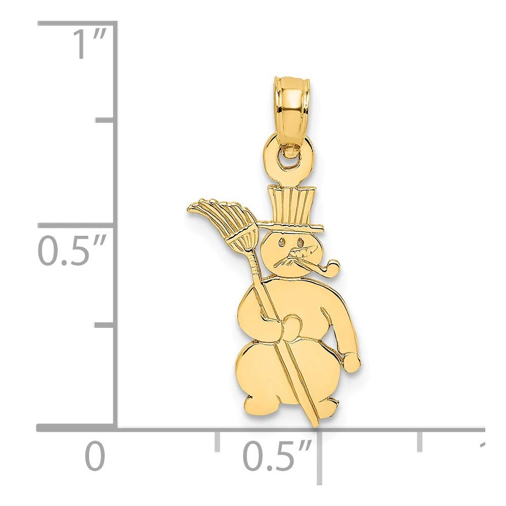 14K Yellow Gold Snowman Charm Pendant - Christmas Holiday Jewelry Gift for Women & Girls - Perfect for Necklaces, Bracelets & Holiday Outfits