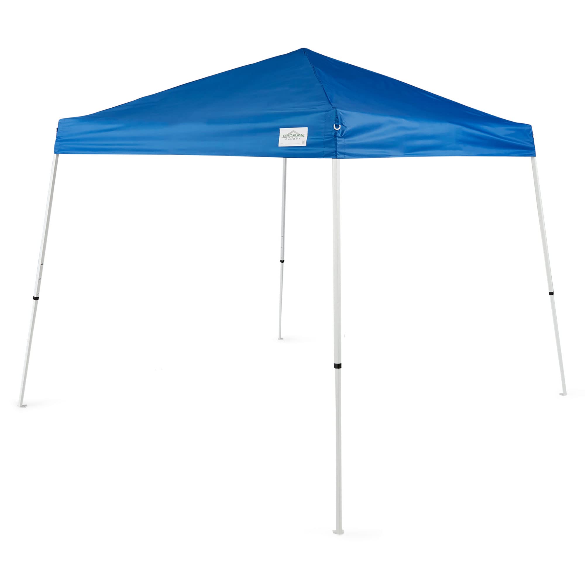 10'x10' Caravan Canopy Sports 21007800020 Pop Up Tent with 8'x8' Top - Blue Outdoor Canopy for Camping, Picnics, Beach & Backyard Parties