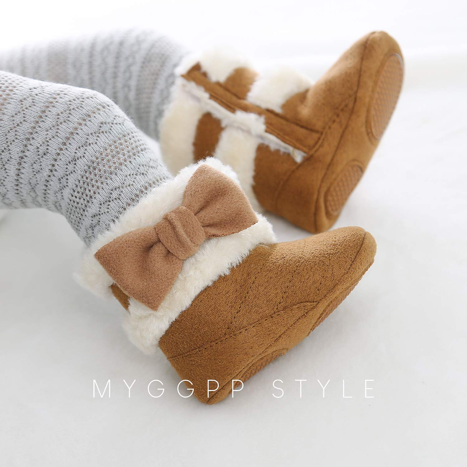 Ohwawadi Cozy Fleece Baby Boots for Boys & Girls - Warm Winter Snow Slippers for Newborns & Toddlers (0-24 Months) - Perfect for Indoor Play, Nursery, and Cold Weather Outings
