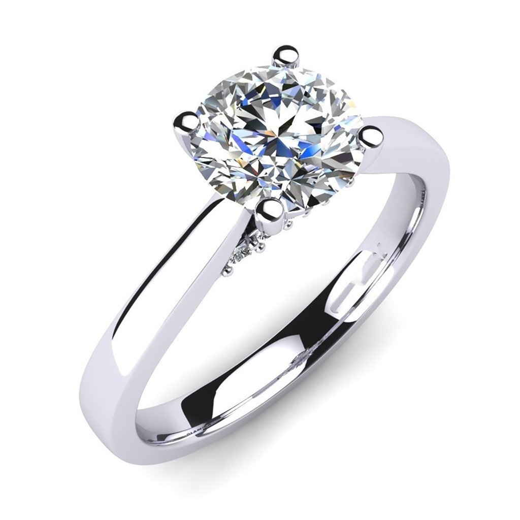 14K White Gold 2 Carat Round Cut Solitaire Simulated Diamond Engagement Ring for Women - Perfect for Proposals, Anniversaries & Romantic Gifts