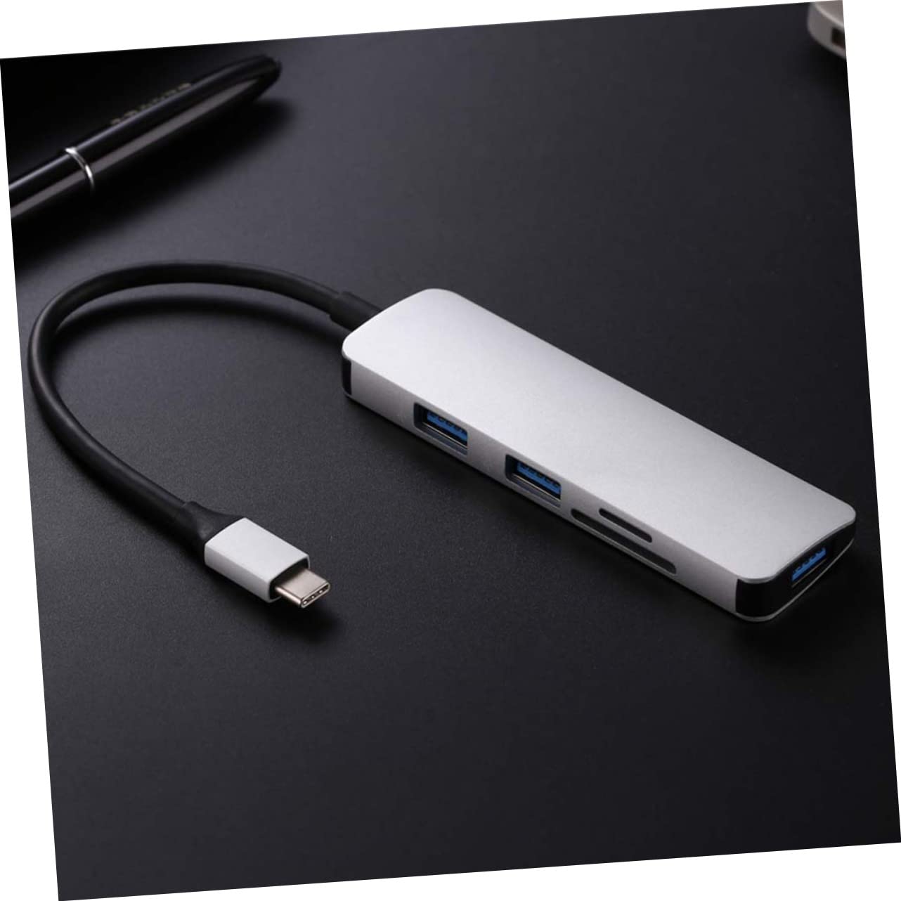 OSALADI 2-Pack USB C Hub Adapter with 5-in-1 Multi-Port (USB-C, USB-A, Ethernet, HDMI, SD/TF Card Reader) for MacBook Pro/Air, Dell, HP Laptops - Portable USB Hub for Work, Travel & Home Office