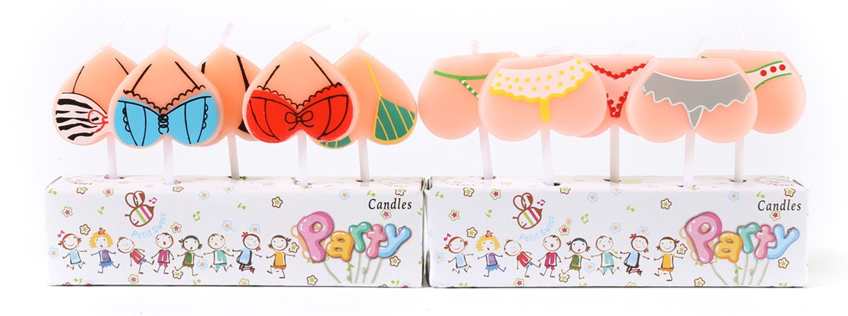 Funny Bikini Birthday Candles - 10-Pack 2.5 Inch Cake Toppers for Bachelor Parties, Bachelorette Celebrations & Adult Birthday Decorations - Perfect for Naughty Theme Cakes, Cupcakes & Party Desserts