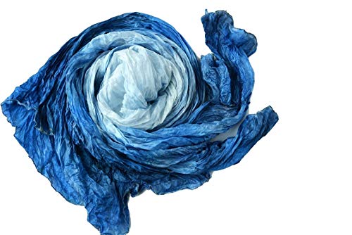 Handmade Pure Silk Blue Shawl for Women - Hand-Painted Luxury Scarf, Perfect Birthday Gift for Mom, Wife, or Mother-in-Law, Elegant Christmas Present for Women Who Have Everything - Ideal for Weddings, Parties, and Special Occasions