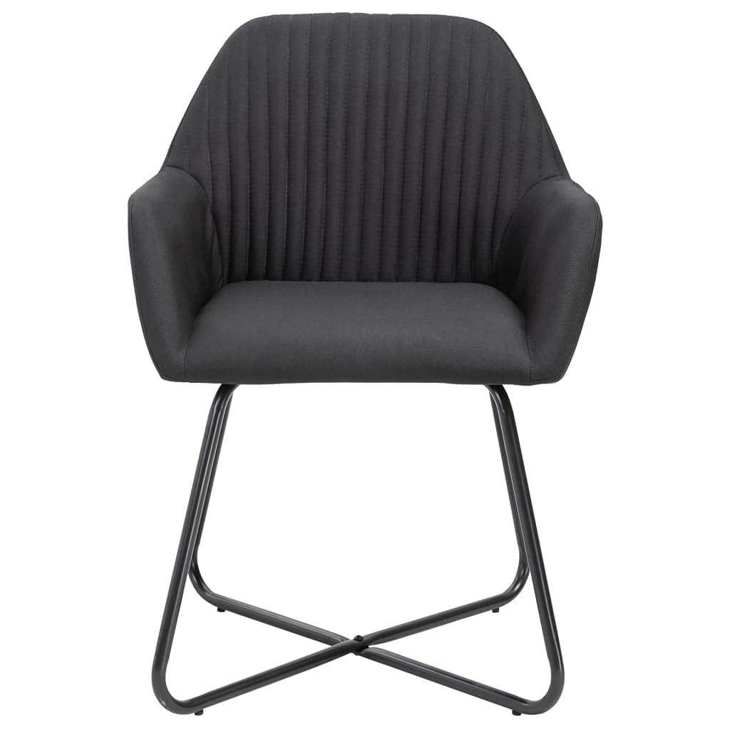 6-Piece Black Fabric Dining Chairs Set - Modern Comfortable Kitchen Chairs for Dining Room, Living Room, Bedroom & Restaurant Use