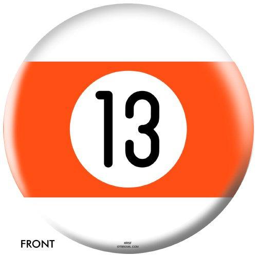 OnTheBallBowling Billiards Bowling Ball - Orange Stripe 13lb for Professional & Casual Play - Perfect for Bowling Alleys, Home Practice & League Games