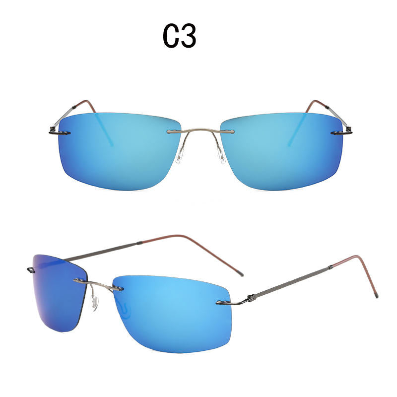 VisionAir Rimless Large Rectangle Polarized Sunglasses for Men & Women - UV400 Protection, Lightweight & Stylish - Perfect for Driving, Beach, and Outdoor Activities