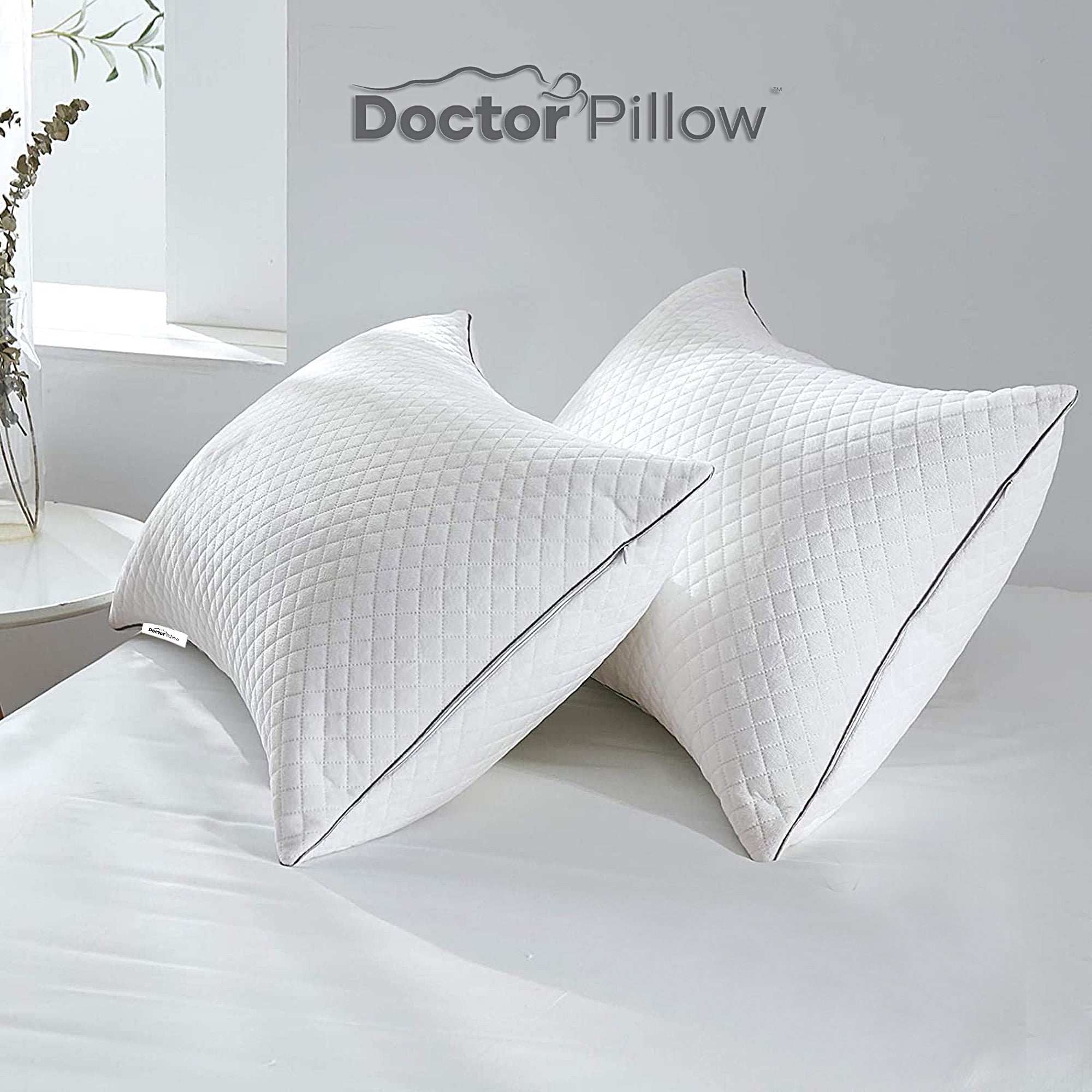 HOMAX Super Soft Adjustable Bed Pillows - Full Size Comfort for Side, Back & Stomach Sleepers | Breathable & Supportive for Better Sleep at Home or Travel