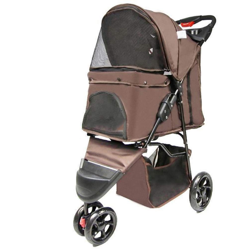 ZZXPET 3-Wheel Pet Stroller for Cats & Dogs - Lightweight Folding Travel Carrier with Large Space | Jogger Stroller for Puppies & Kittens | Perfect for Walking, Travel & Outdoor Adventures