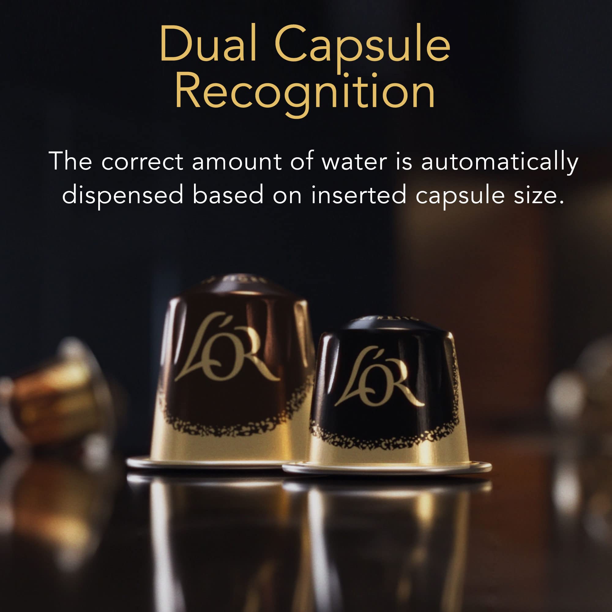 Philips L'OR Barista System Coffee & Espresso Machine Combo - Premium Champagne Metallic Accents, Matte Black - Perfect for Home Baristas & Coffee Lovers