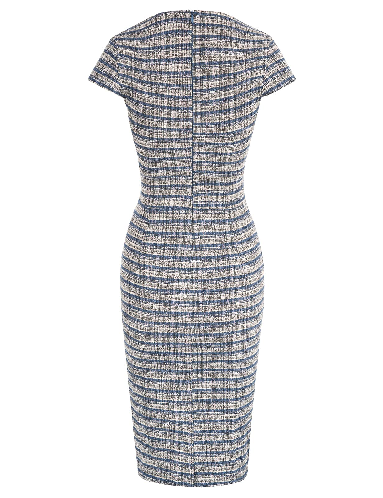 GRACE KARIN Women's Slim Fit Tweed Pencil Dress with Cap Sleeves - Professional Office Work Dress for Business, Cocktail Parties & Formal Events