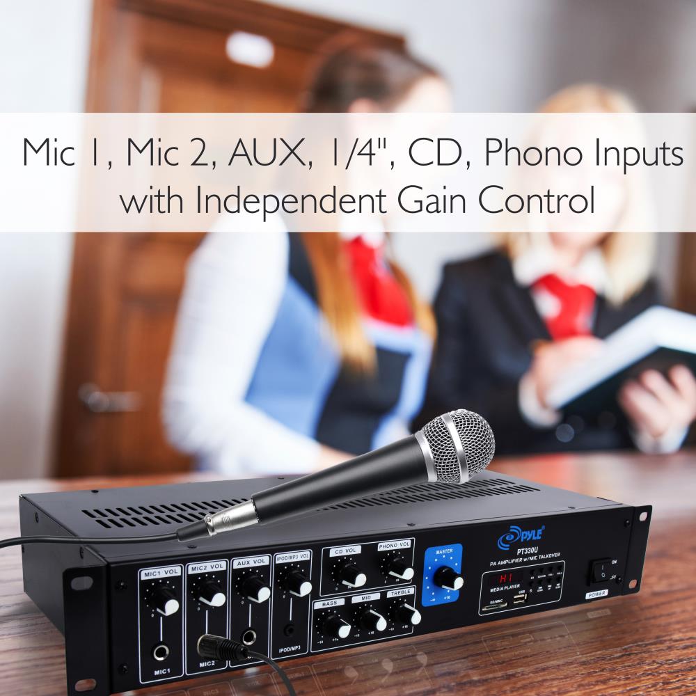 Professional PA Amplifier with Microphone - 2000W Power for Clear Sound - Ideal for Public Speaking, Church Events & Outdoor Gatherings
