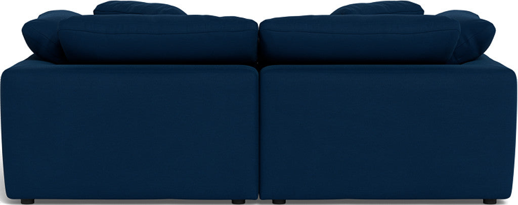 Fluffy 2-Piece Sectional Sofa with Ottoman - Soft Plush Fabric Modern Living Room Furniture for Small Spaces, Apartment & Cozy Home Decor