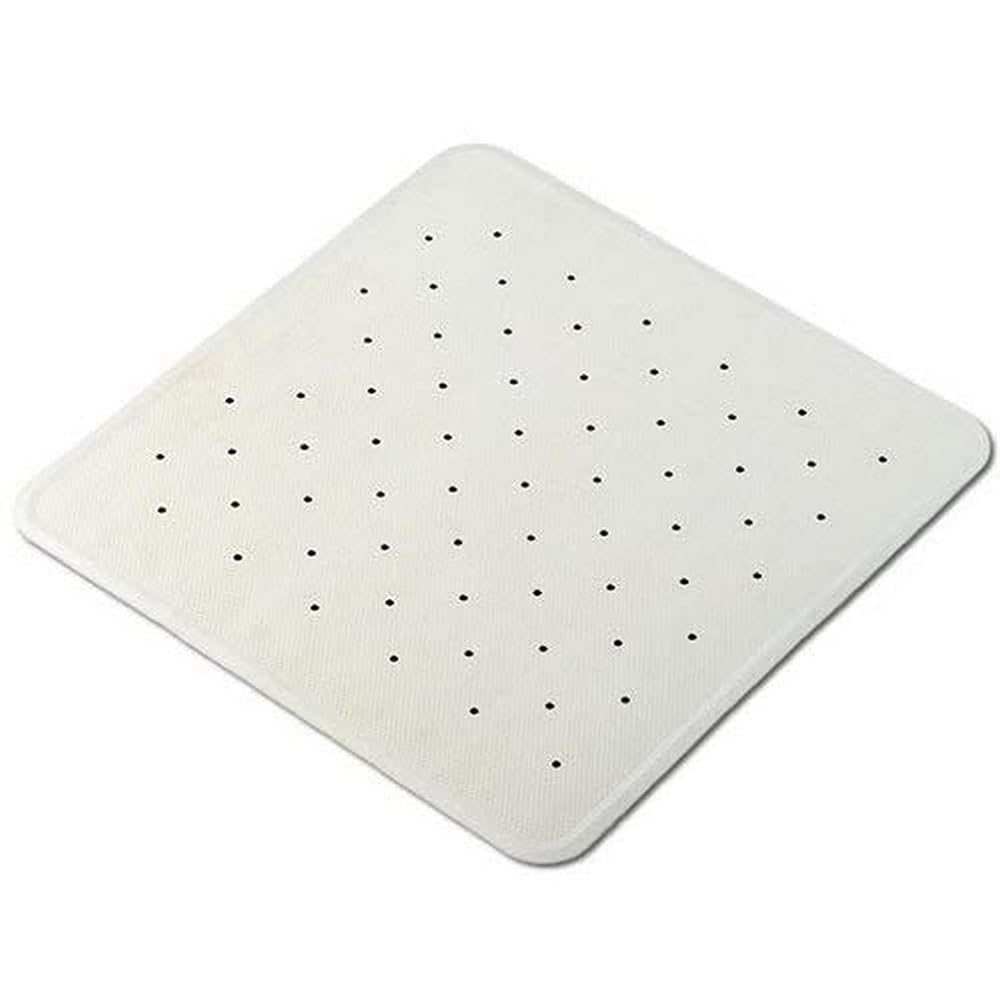 Non-Slip Shower Mat with Drainage Holes - Premium Rubber Bathtub & Shower Pad for Safety, Anti-Skid Bath Mat with Strong Suction Cups - Perfect for Elderly, Kids & Wet Bathroom Floors