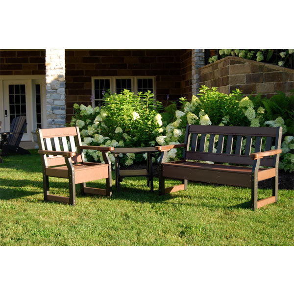 Heritage 4ft. Recycled Plastic Outdoor Garden Bench - Durable Eco-Friendly Patio Seating for Backyard, Deck, and Park Use
