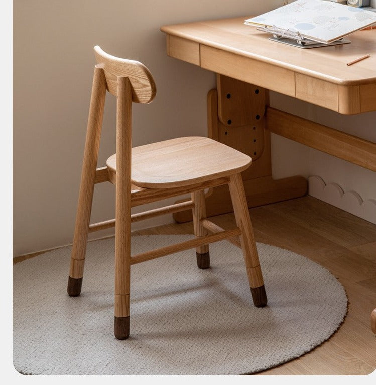 Adjustable Solid Wood Children's Chair - Oak, Beech, Birch - 3 Height Settings for Kids' Study, Dining & Playroom
