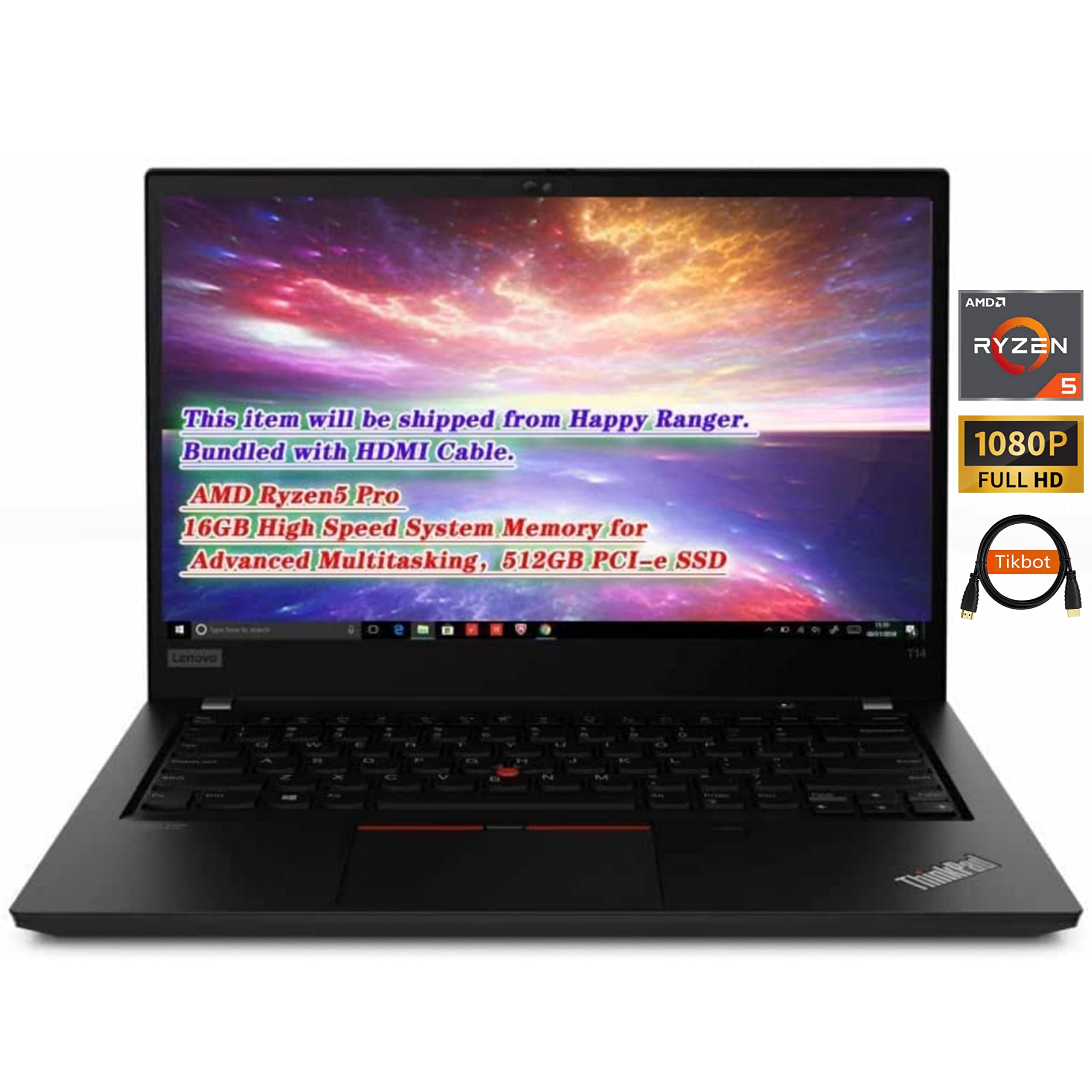 Lenovo ThinkPad T14 Slim Business Laptop - AMD Ryzen 5 Pro 4650U, 14