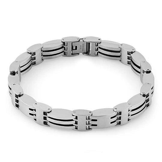 Premium Stainless Steel Link Bracelet for Men & Women - Durable Adjustable Metal Wristband for Everyday Wear, Business, and Formal Occasions