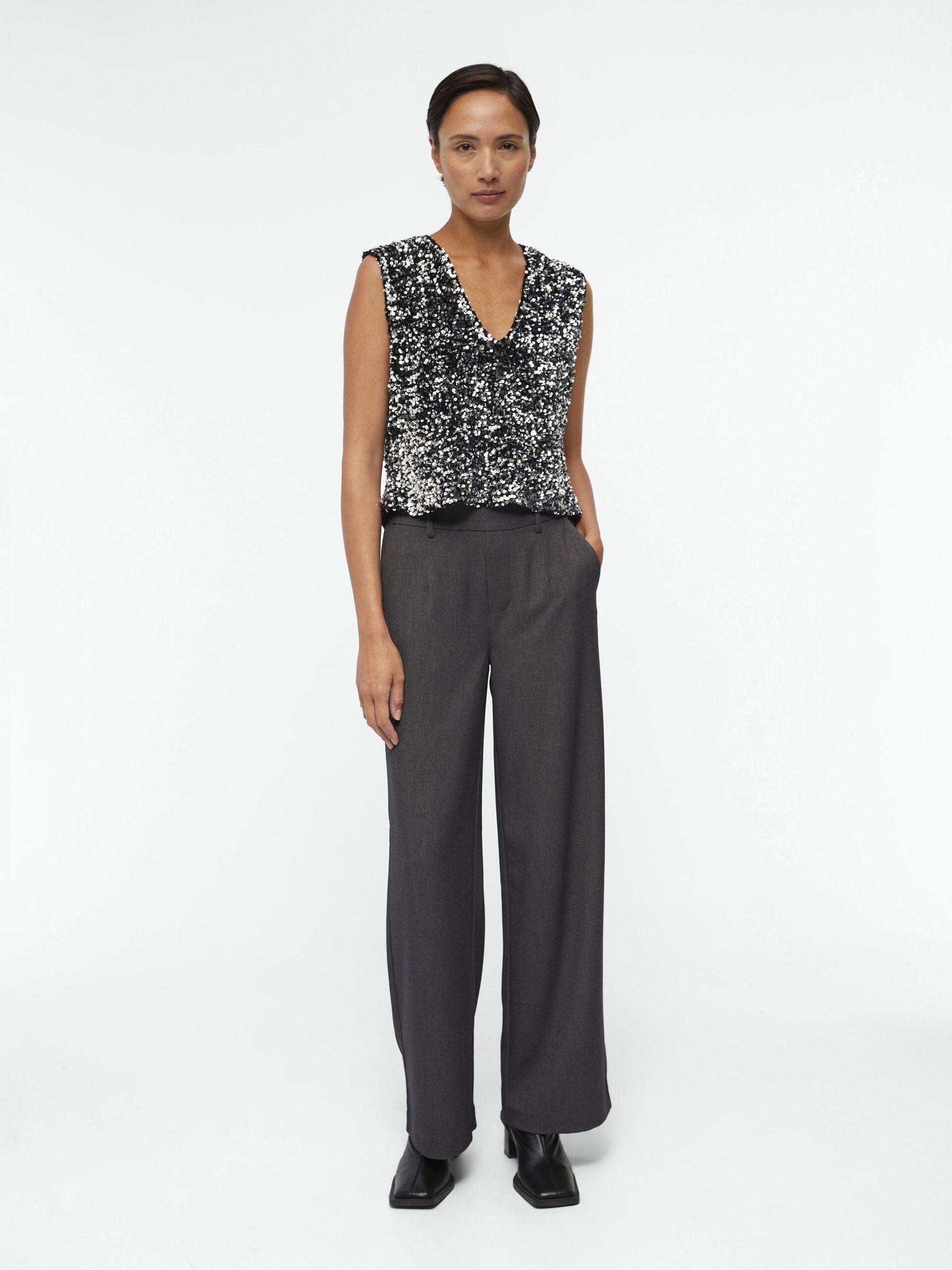 JINNE Sequin Top with Magnetic Closure - Sparkly Party Shirt for Women, Night Out, Clubwear, and Special Occasions