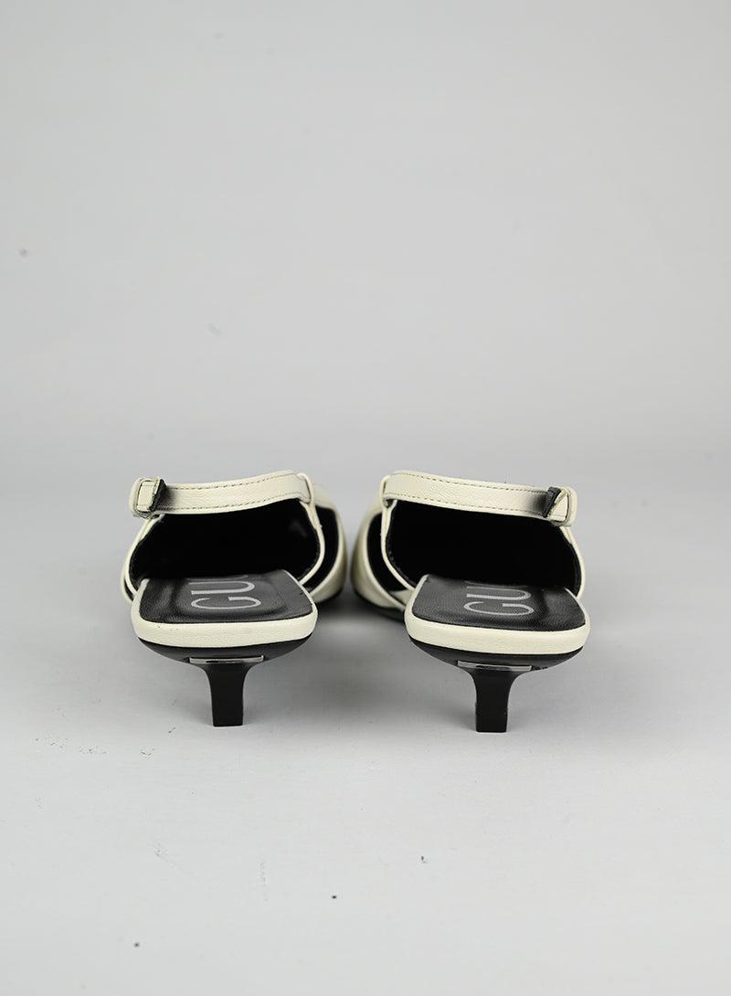 Gucci White Leather Slingback Heels Women's Size 37 - Perfect for Parties, Weddings & Office Wear