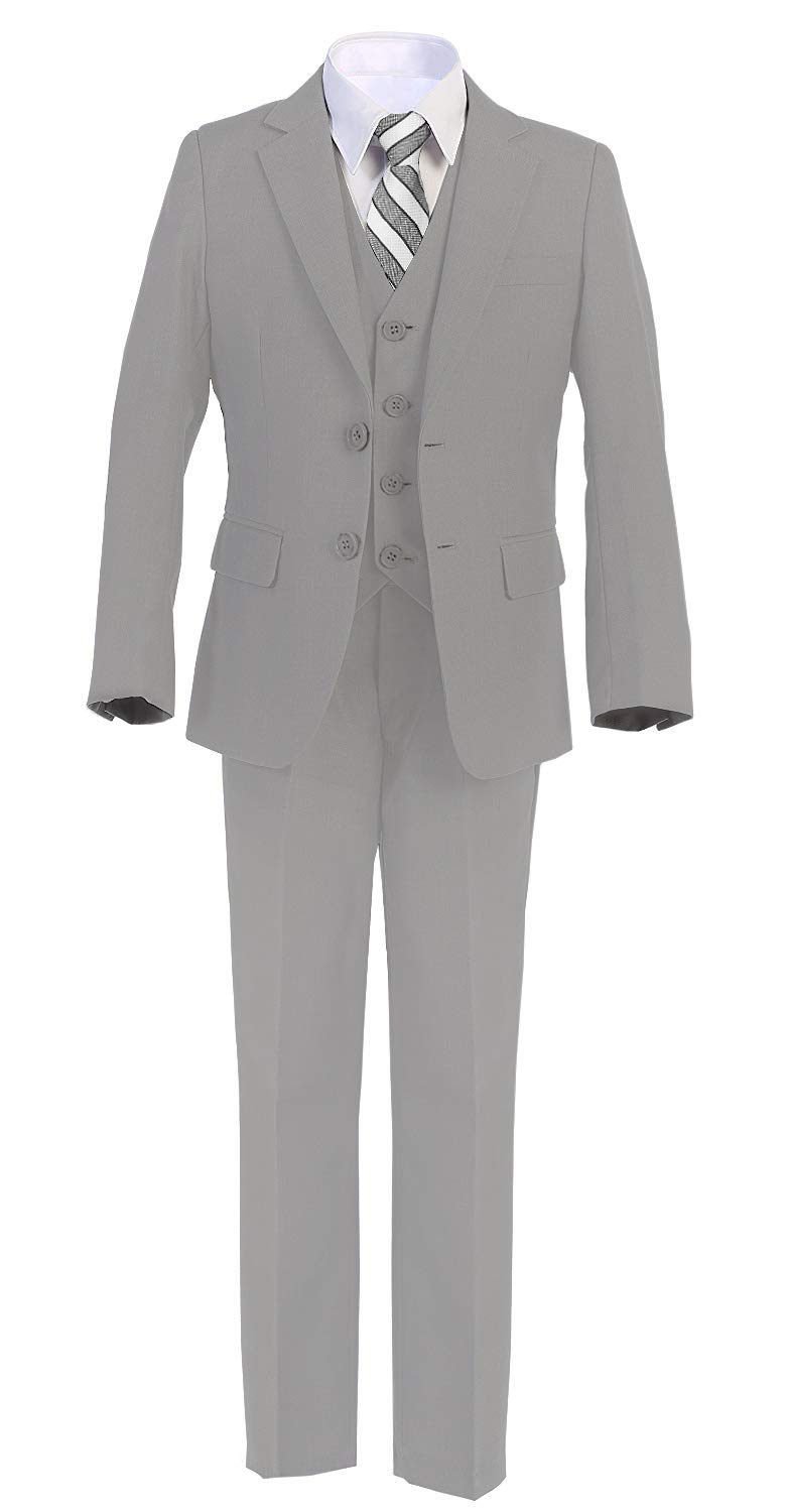 Boys Formal Suit Set 5-Piece - Jacket, Shirt, Tie, Vest & Pants for Kids - Perfect for Weddings, Parties & Special Occasions