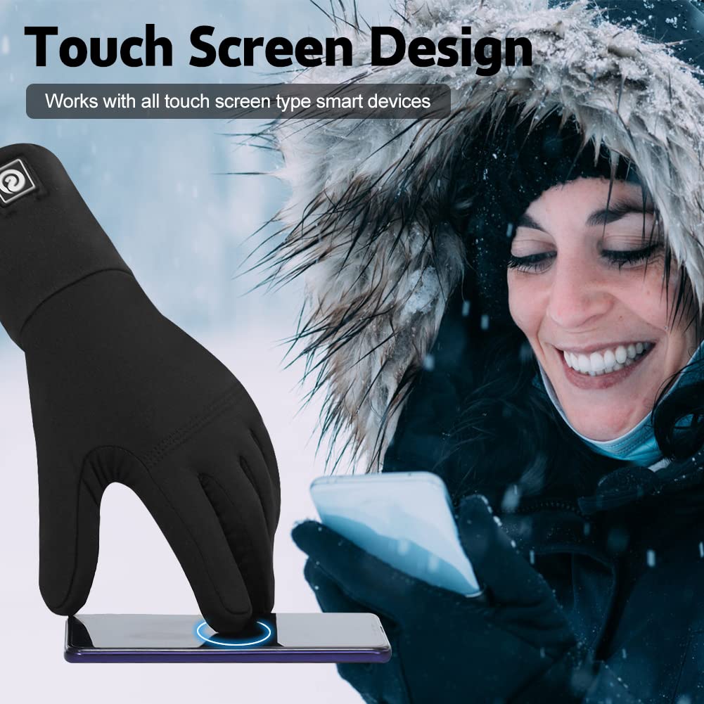 DAY WOLF Heated Glove Liners - 7.4V Rechargeable Battery Heated Gloves for Men & Women, Thin Thermal Winter Gloves for Running, Cycling, Motorcycle Riding & Outdoor Activities