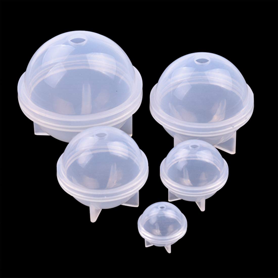 FineInno 5-Piece Sphere Silicone Molds Set - Round Resin Casting Molds for DIY Epoxy Jewelry, Soap, Candle & Bath Bomb Making - Perfect for Necklace Pendants, Home Decor & Craft Projects