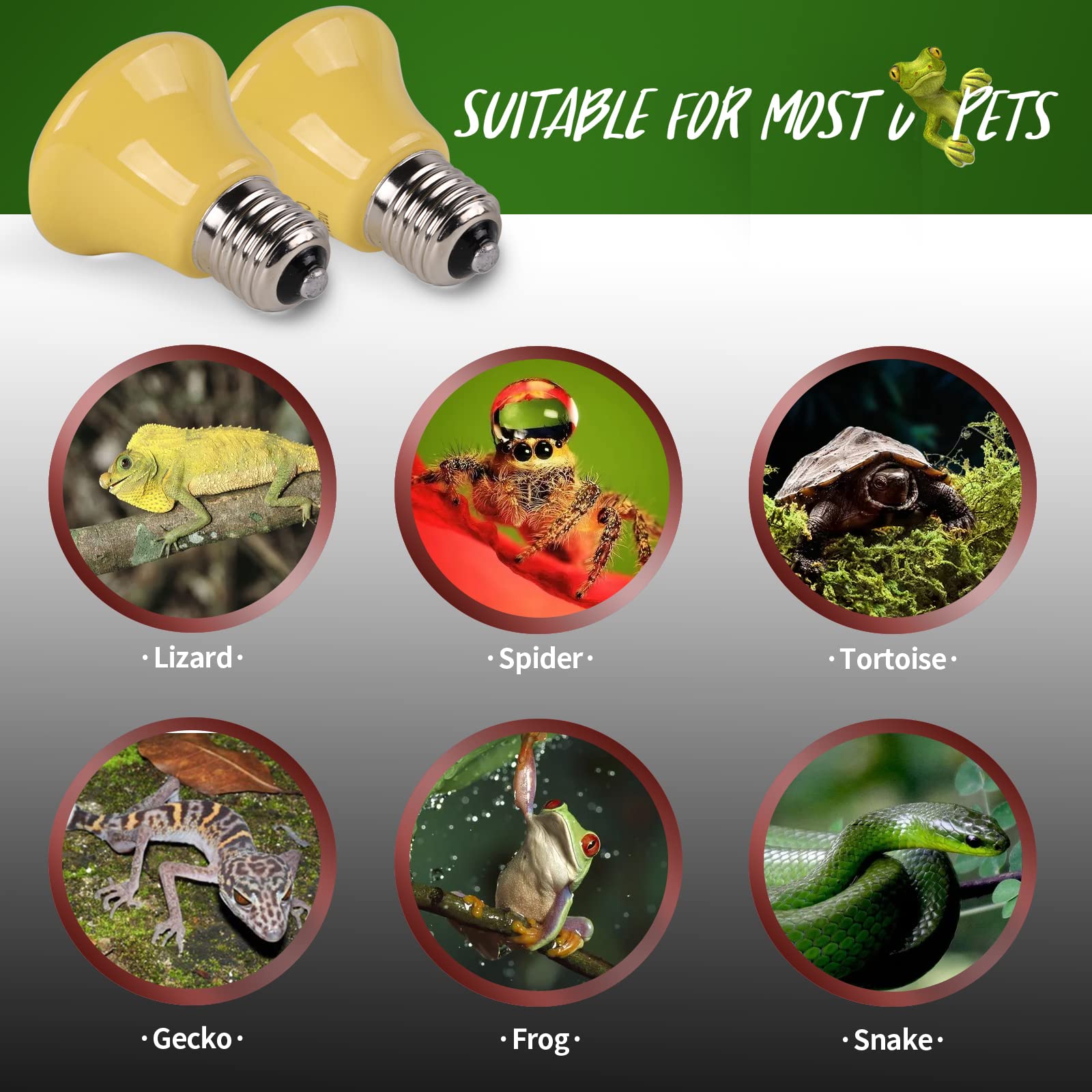 50W Mini Ceramic Infrared Heat Emitter - Reptile Heat Lamp Bulb for Snakes, Turtles & Chicken Coops - No Light Emission, Safe Pet Heater (4 Pack) - Ideal for Nighttime Use & Temperature Control in Terrariums