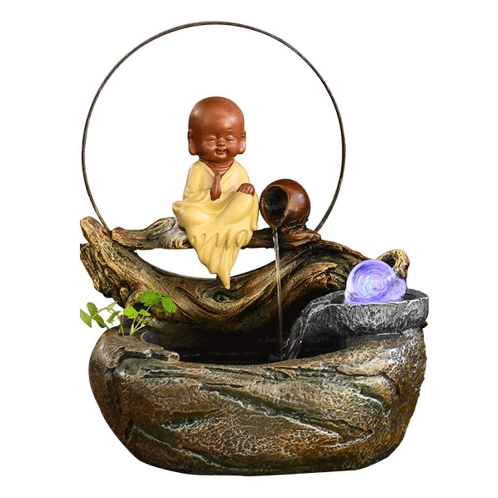 Zen Buddha Tabletop Water Fountain - Indoor Desktop Fountain for Home & Office Decoration, Relaxing Water Feature with Humidifier | Perfect for Meditation Spaces, Yoga Rooms, and Stress Relief Areas