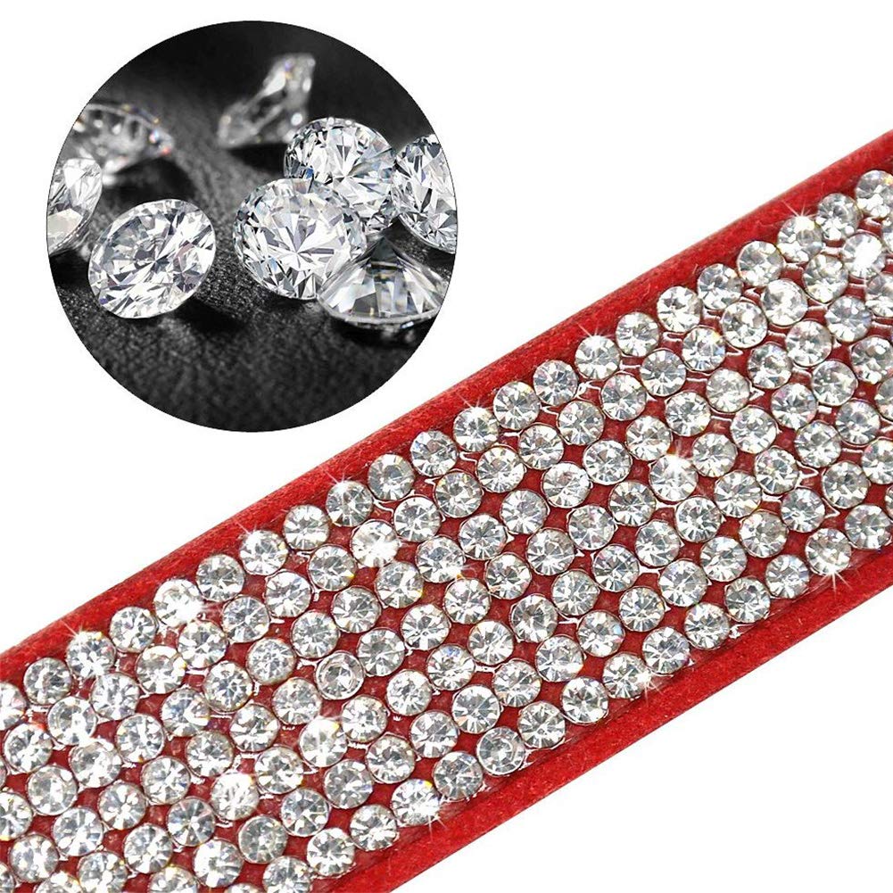 Sparkling Rhinestone Dog Collar & Leash Set with Crystal Diamonds - Elegant Pet Collar Harness for Small & Medium Dogs - Perfect for Parties, Weddings & Special Occasions