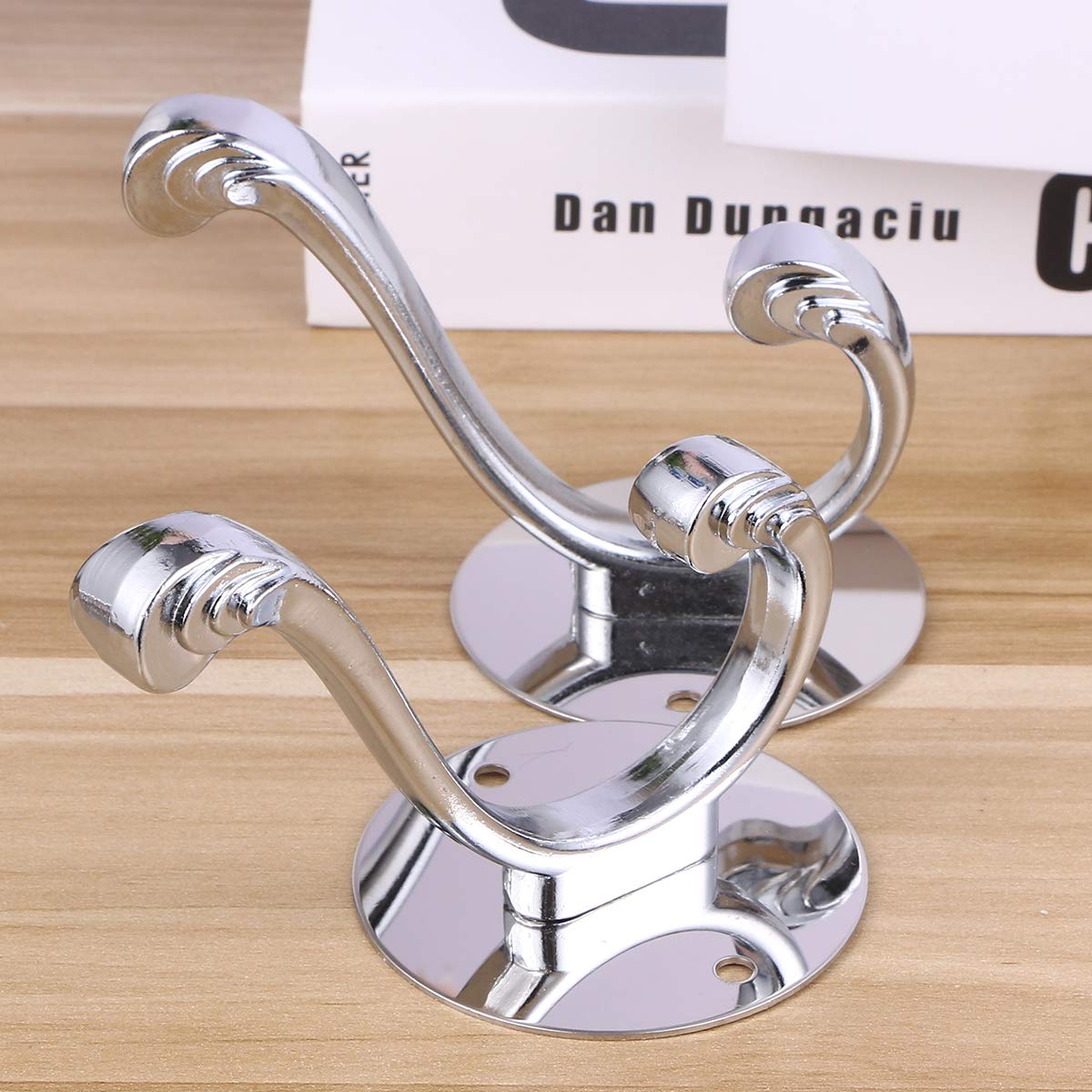 4-Pack Stainless Steel Wall Hooks by Cabilock - Heavy Duty Metal Hangers for Home Organization, Kitchen, Bathroom & Entryway Storage
