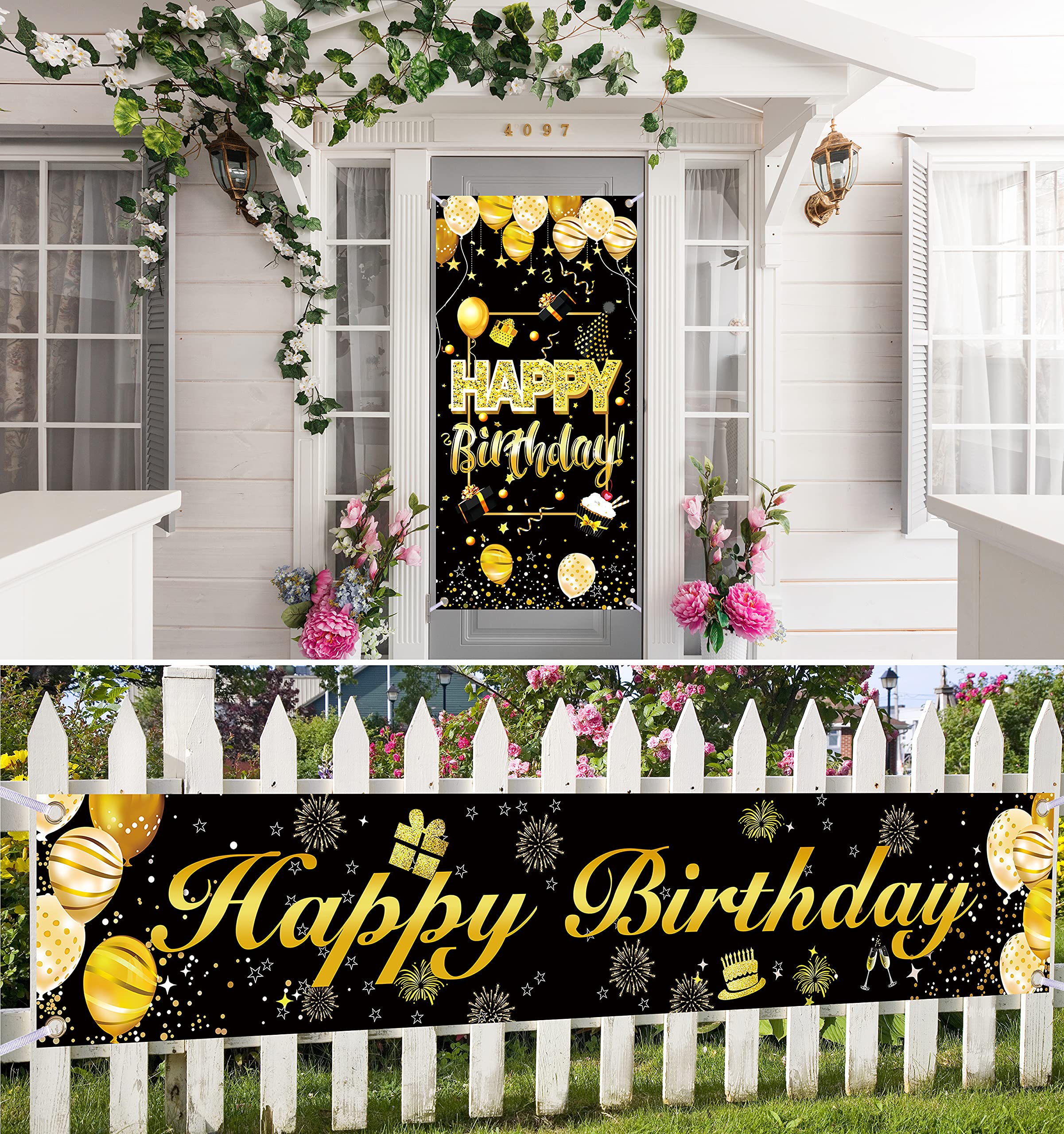 Happy Birthday Door Banner - Party Decorations for Men, Birthday Backdrop & Wall Decor - Perfect for Birthday Parties, Home Decor, and Special Events
