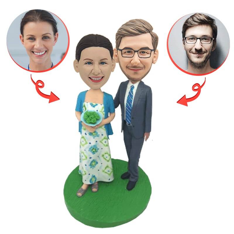 Personalized Anniversary Bobbleheads - Custom Couple Figurines for Wedding Gifts & Romantic Celebrations | Perfect for Anniversaries, Valentine's Day & Special Occasions