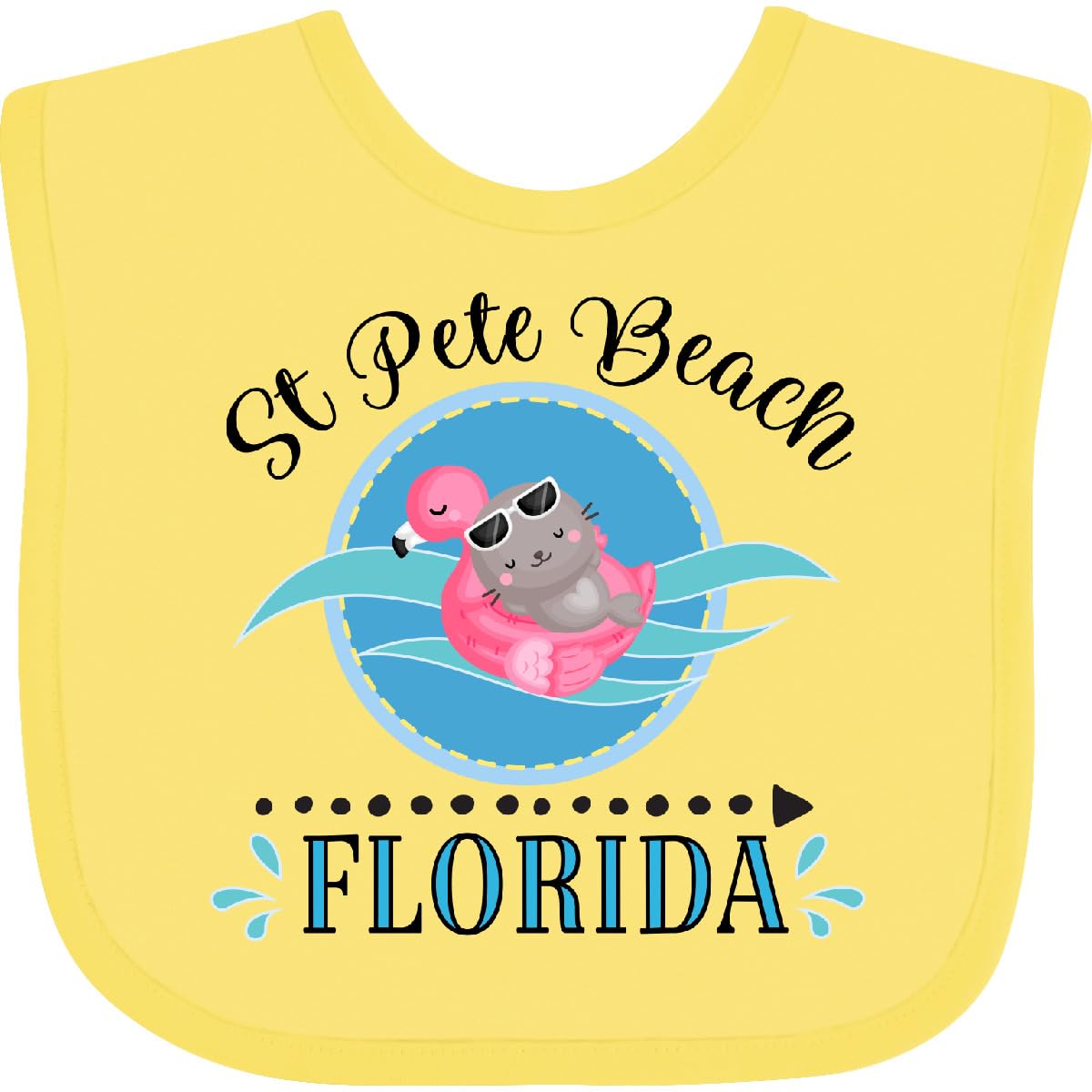 Inktastic St Pete Beach Florida Vacation Gift Baby Bib - Soft Cotton Drool Bib for Infants, Perfect Beach Souvenir & Travel Essential for New Parents