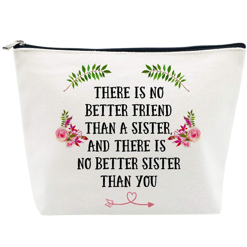 Best Sister Like Friend Makeup Bag - Cute Cosmetic Pouch for Women - Perfect Gift for Sisters, Best Friends & Bridesmaids - Great for Travel, Parties & Everyday Use