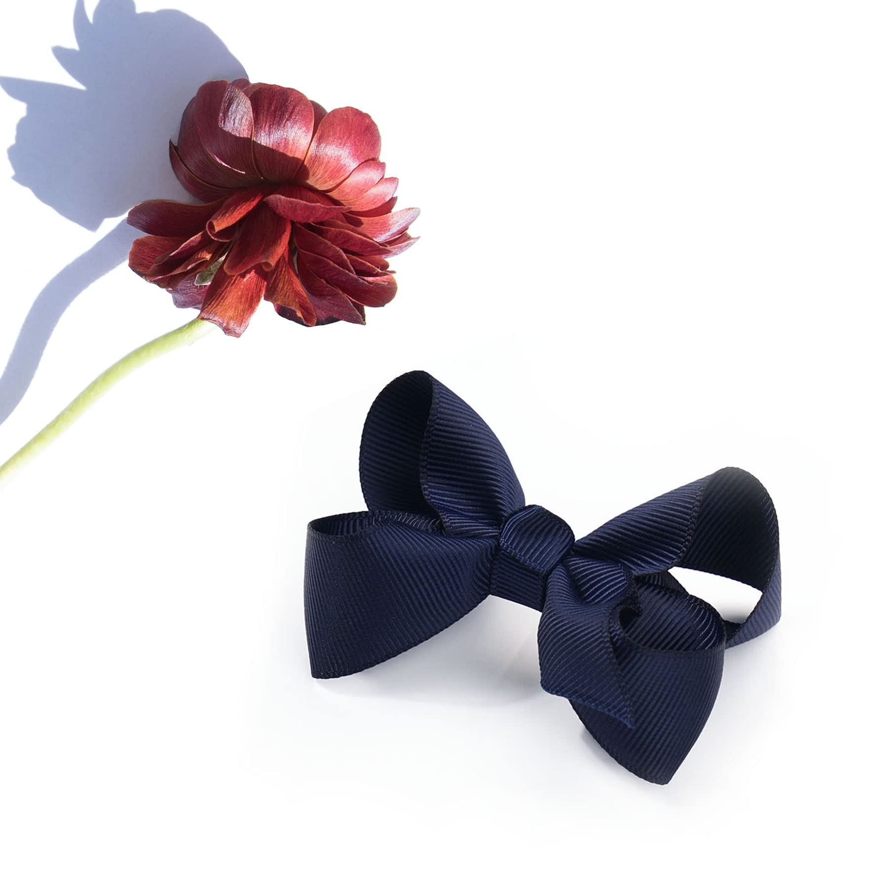 JOYOYO 40 Pcs Grosgrain Ribbon Hair Bows for Girls - 4.5 Inch Handmade Hair Clips for Toddlers & Kids (20 Pairs) - Perfect for School, Parties, Weddings & Daily Hair Accessories