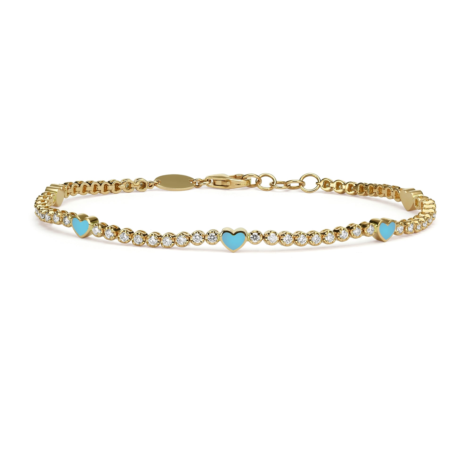 5 Hearts Mini Tennis Bracelet for Women - Elegant Cubic Zirconia Stackable Bracelet for Wedding, Anniversary, Birthday Gifts & Everyday Wear