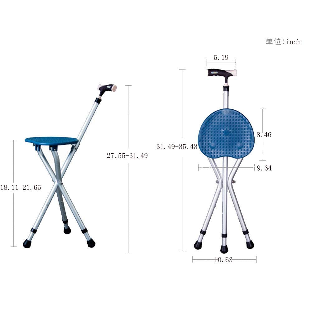 Adjustable Heavy Duty Walking Cane with Seat - 350 lbs Capacity, Portable Folding Cane Chair for Seniors & Outdoor Activities (Brown) | Ideal for Hiking, Travel & Mobility Support