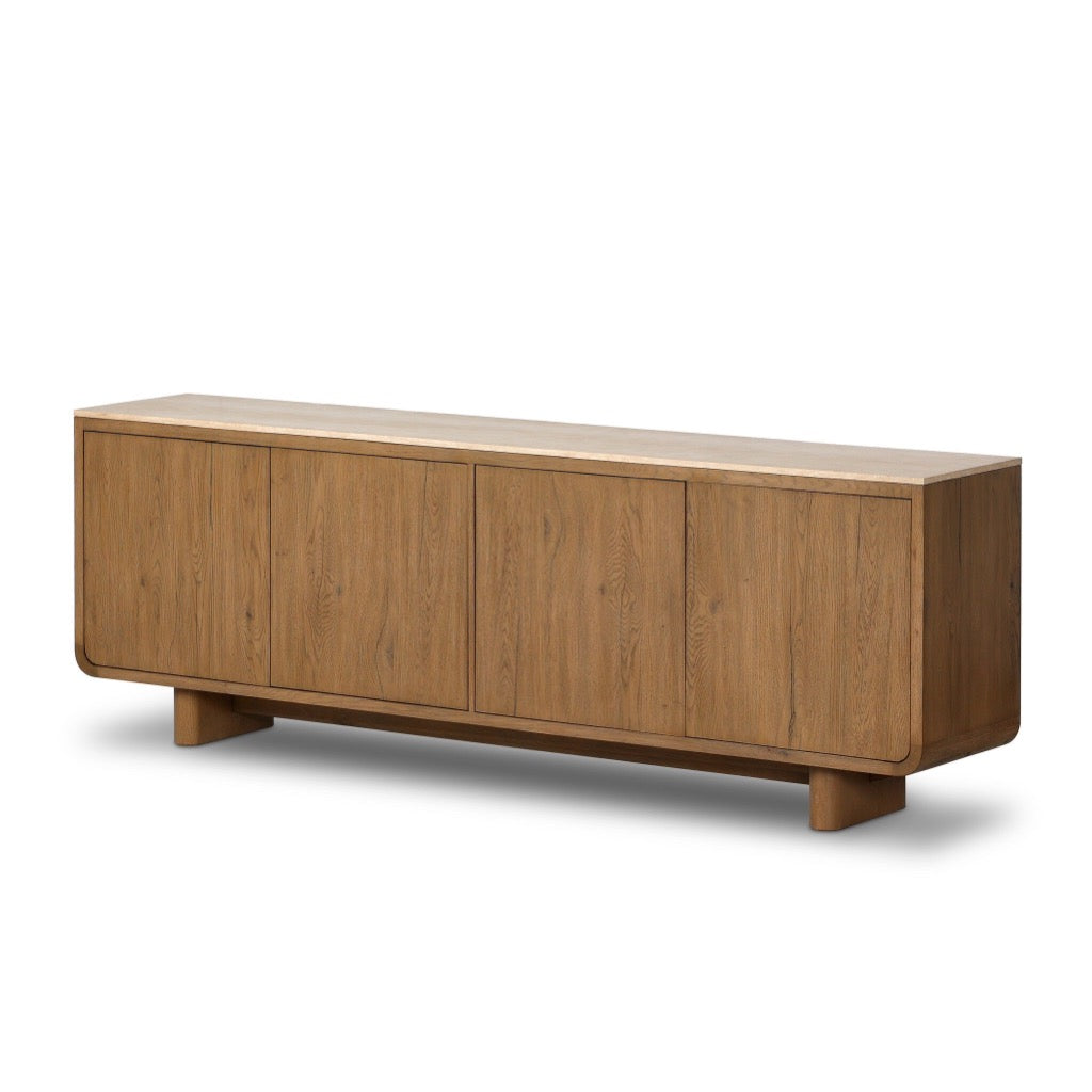 Coronado Sideboard - Rubbed Light Oak Finish - Modern Buffet Cabinet for Dining Room, Living Room & Entryway Storage