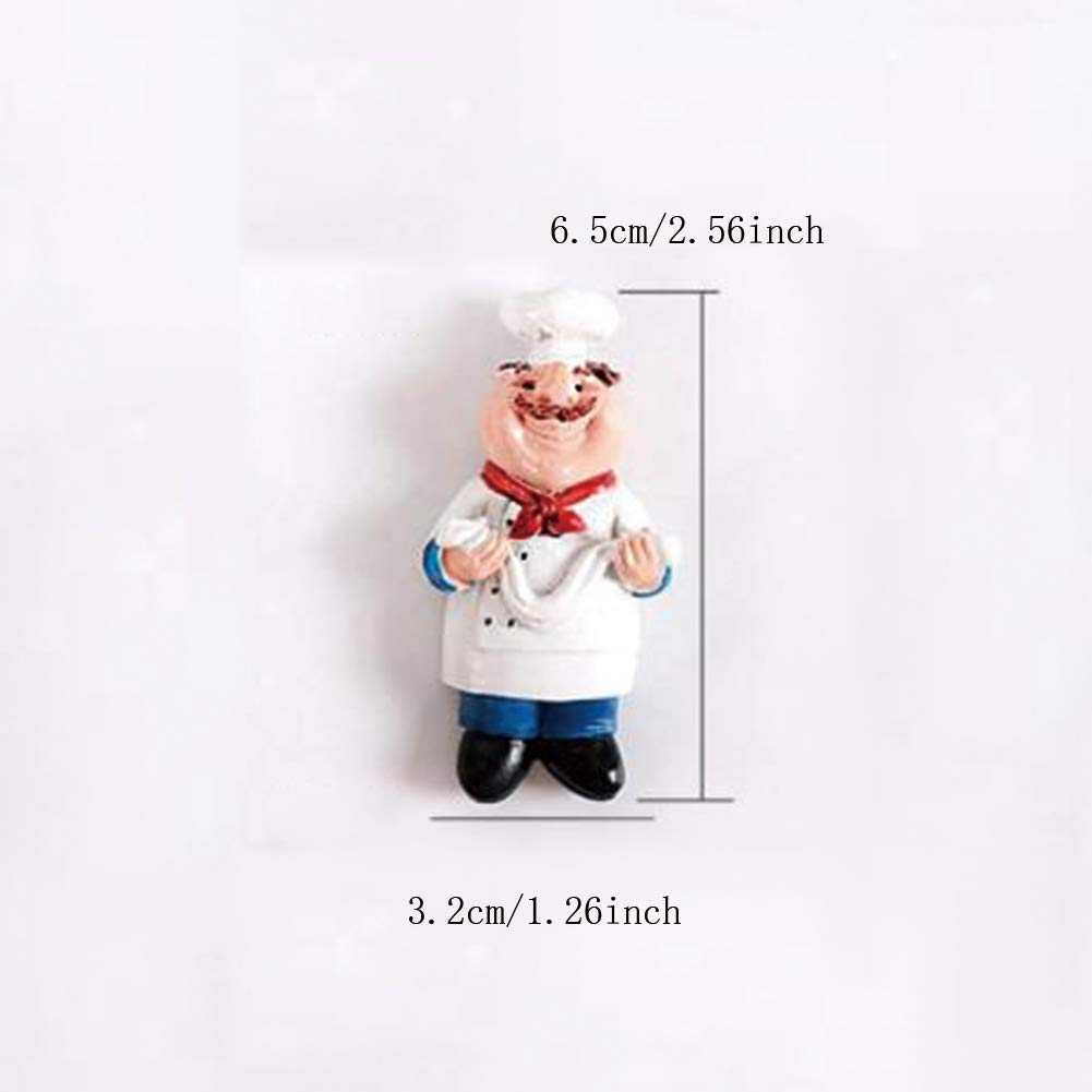 6-Piece 3D Resin Cartoon Bread Chef Refrigerator Magnets Set - Creative Kitchen Decor for Home, Restaurant & Office - Perfect for Fridge Organization & Fun Food-Themed Decorations